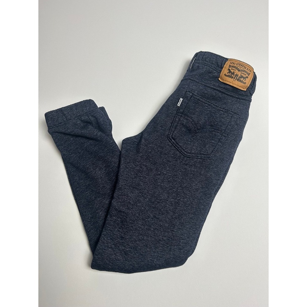 Levis Boys Knit Jogger Sweatpants Blue Denim Look Size L 12-13 Lounge Cozy Basic